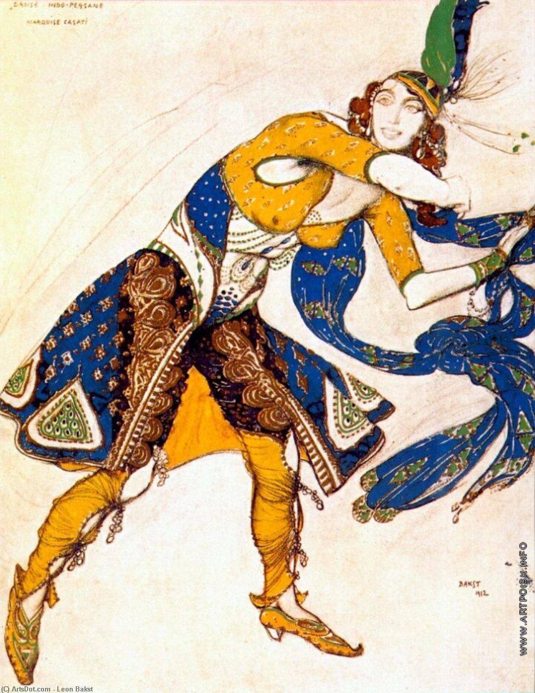 Wikioo.org - The Encyclopedia of Fine Arts - Painting, Artwork by Leon Bakst - indo-persian dance
