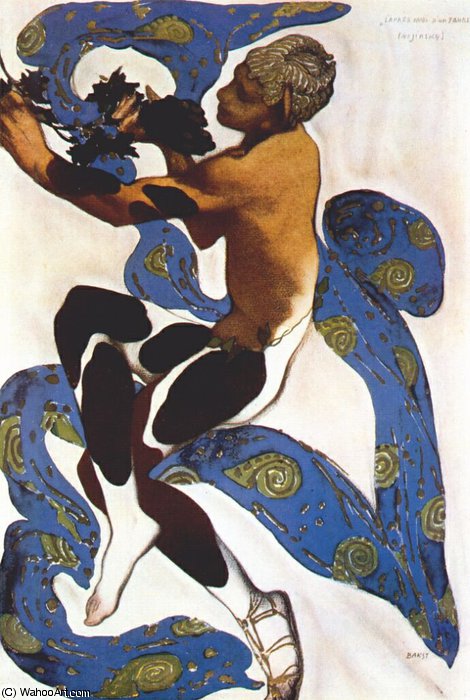 WikiOO.org - 百科事典 - 絵画、アートワーク Leon Bakst - 牧神としてlapres MIDI焦げ茶色のfauneのニジンスキー