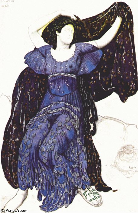 Wikioo.org - The Encyclopedia of Fine Arts - Painting, Artwork by Leon Bakst - narcisse the nymph echo