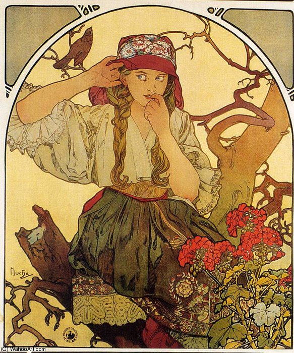 Wikioo.org - The Encyclopedia of Fine Arts - Painting, Artwork by Alfons Maria Mucha - untitled (9500)