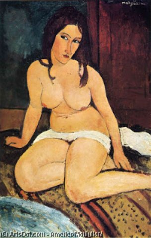 Wikioo.org – La Enciclopedia de las Bellas Artes - Pintura, Obras de arte de Amedeo Modigliani - Sin título 3793