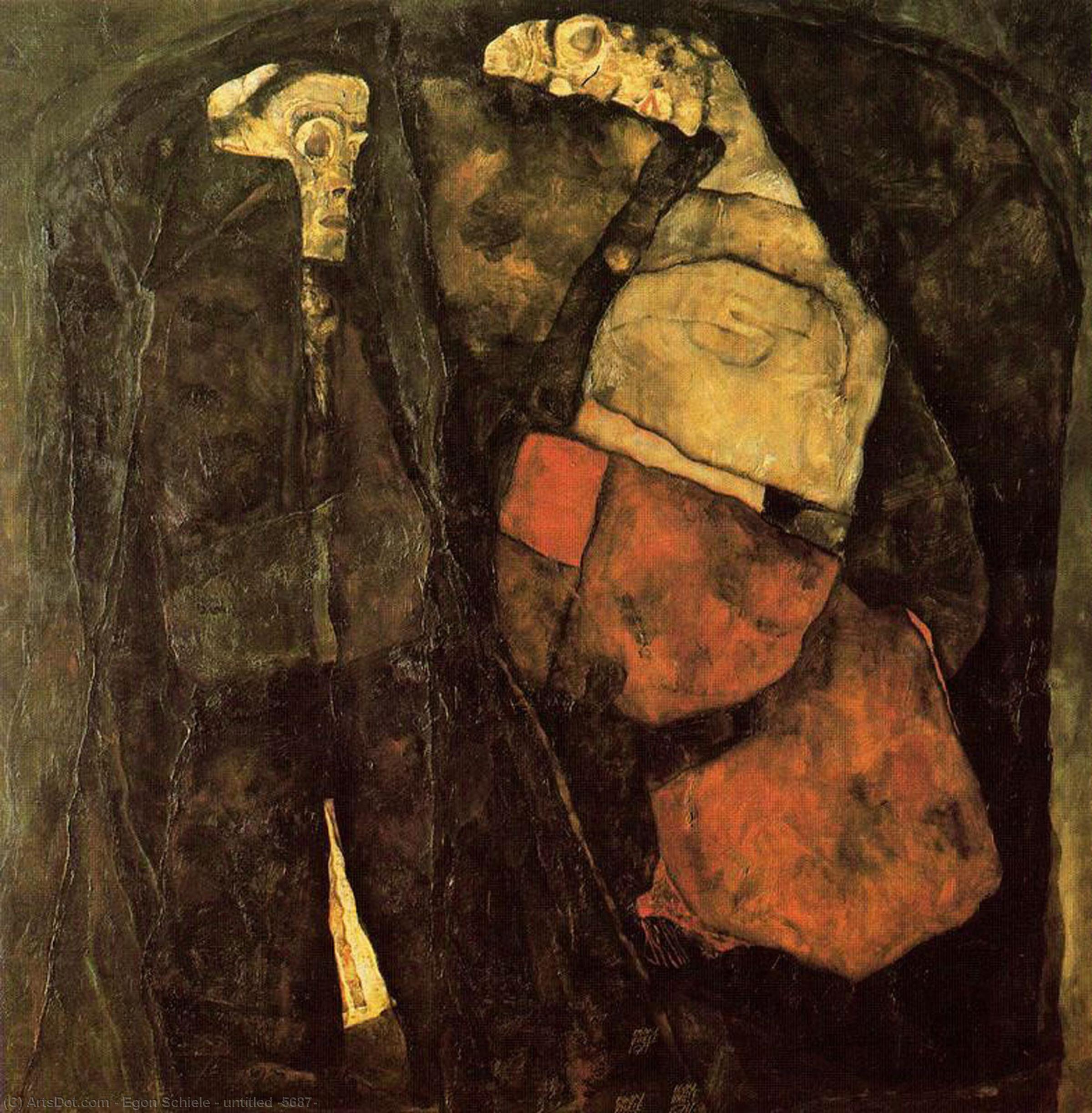 Wikoo.org - موسوعة الفنون الجميلة - اللوحة، العمل الفني Egon Schiele - untitled (5687)