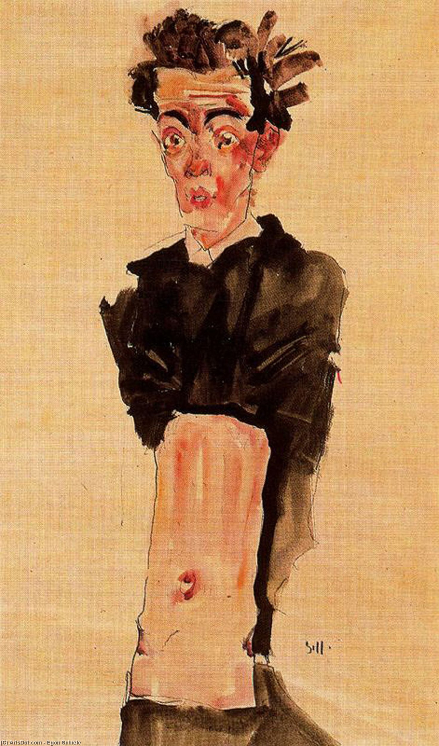 Wikioo.org - The Encyclopedia of Fine Arts - Painting, Artwork by Egon Schiele - untitled (8346)