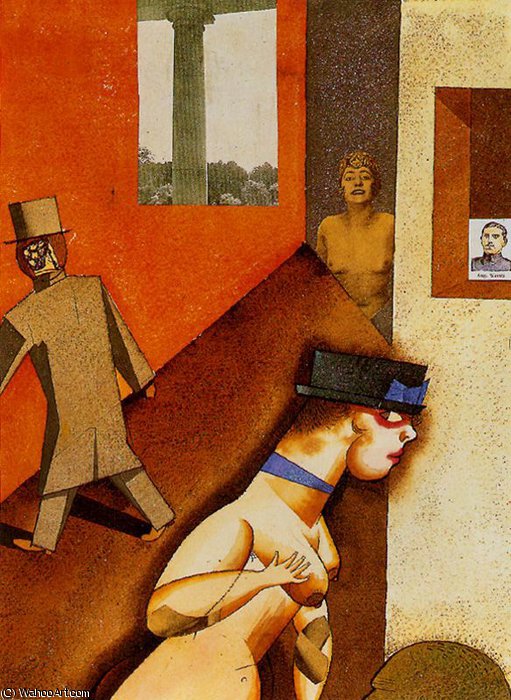WikiOO.org - Енциклопедия за изящни изкуства - Живопис, Произведения на изкуството George Grosz - untitled (1954)