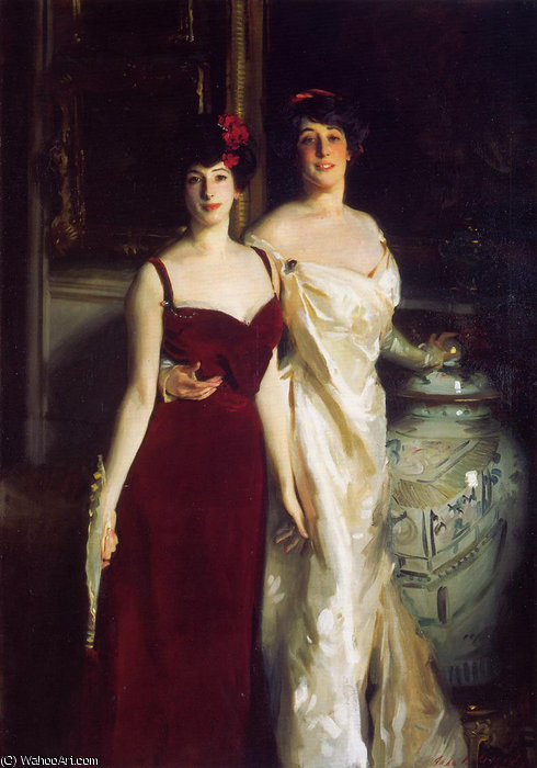 Wikioo.org - The Encyclopedia of Fine Arts - Painting, Artwork by John Singer Sargent - Ena and Betty Daughters of Asher and Mrs. Wertheimer