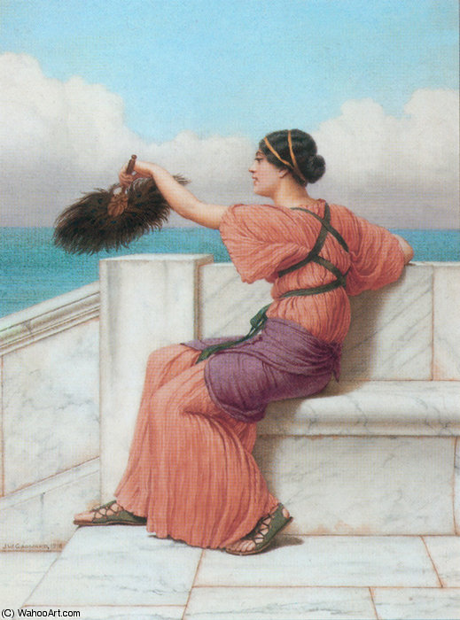 Wikioo.org – La Enciclopedia de las Bellas Artes - Pintura, Obras de arte de John William Godward - una cariñosa despedida