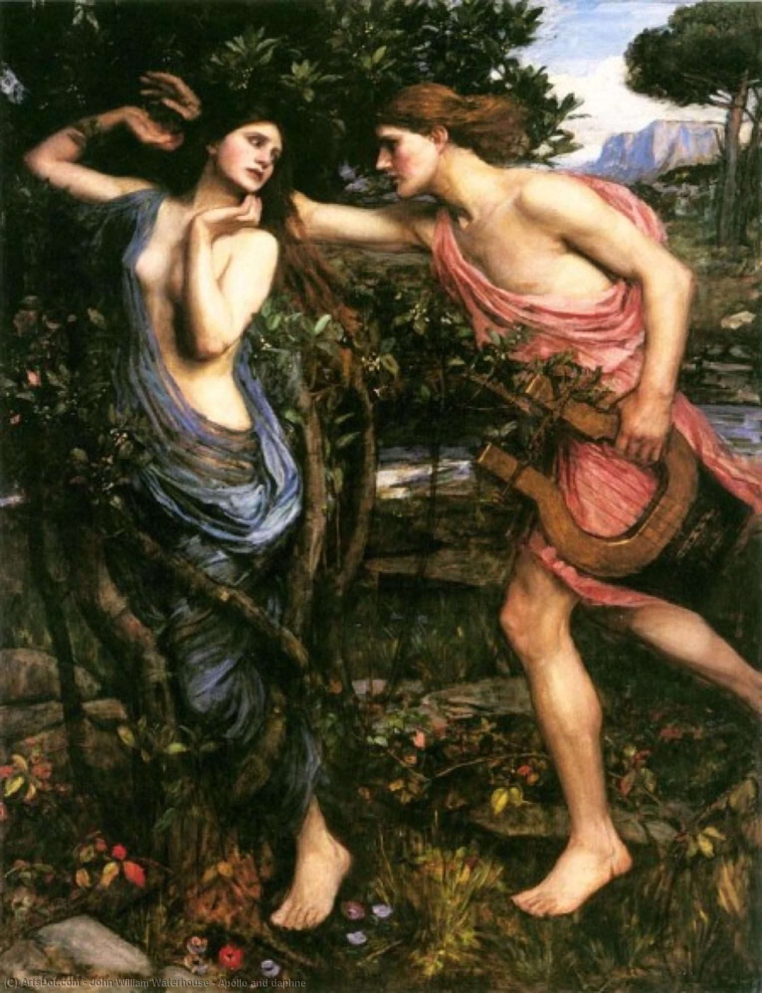 Wikioo.org - สารานุกรมวิจิตรศิลป์ - จิตรกรรม John William Waterhouse - Apollo and daphne