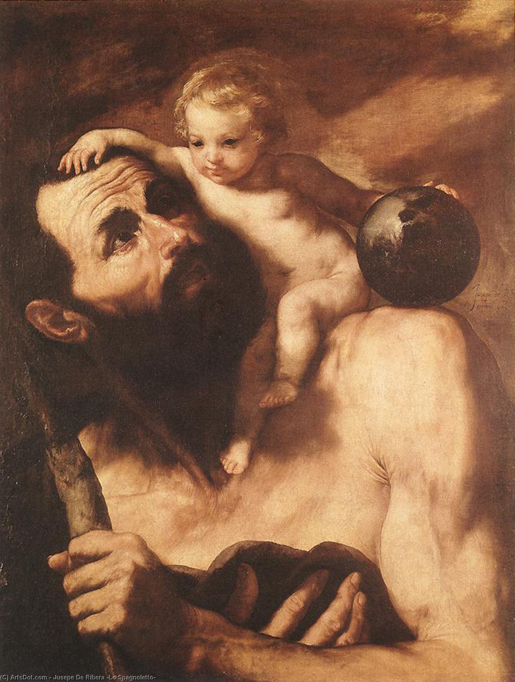 Wikioo.org - สารานุกรมวิจิตรศิลป์ - จิตรกรรม Jusepe De Ribera (Lo Spagnoletto) - st christopher