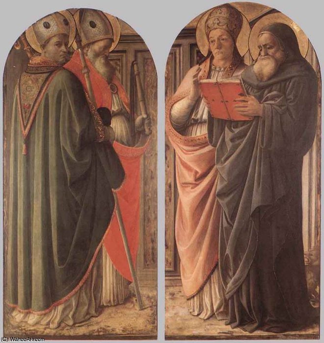 Wikioo.org – La Enciclopedia de las Bellas Artes - Pintura, Obras de arte de Fra Filippo Lippi - el `doctors` de la iglesia