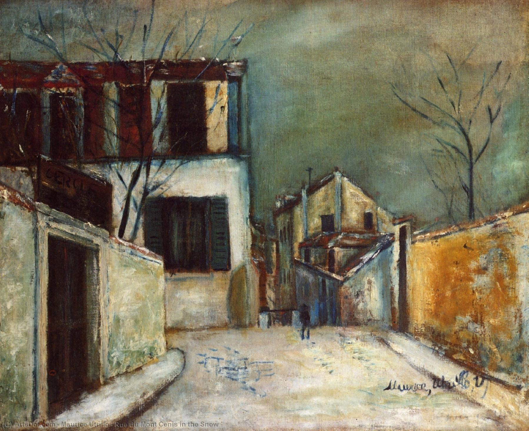 Wikioo.org - The Encyclopedia of Fine Arts - Painting, Artwork by Maurice Utrillo - Rue du Mont Cenis in the Snow