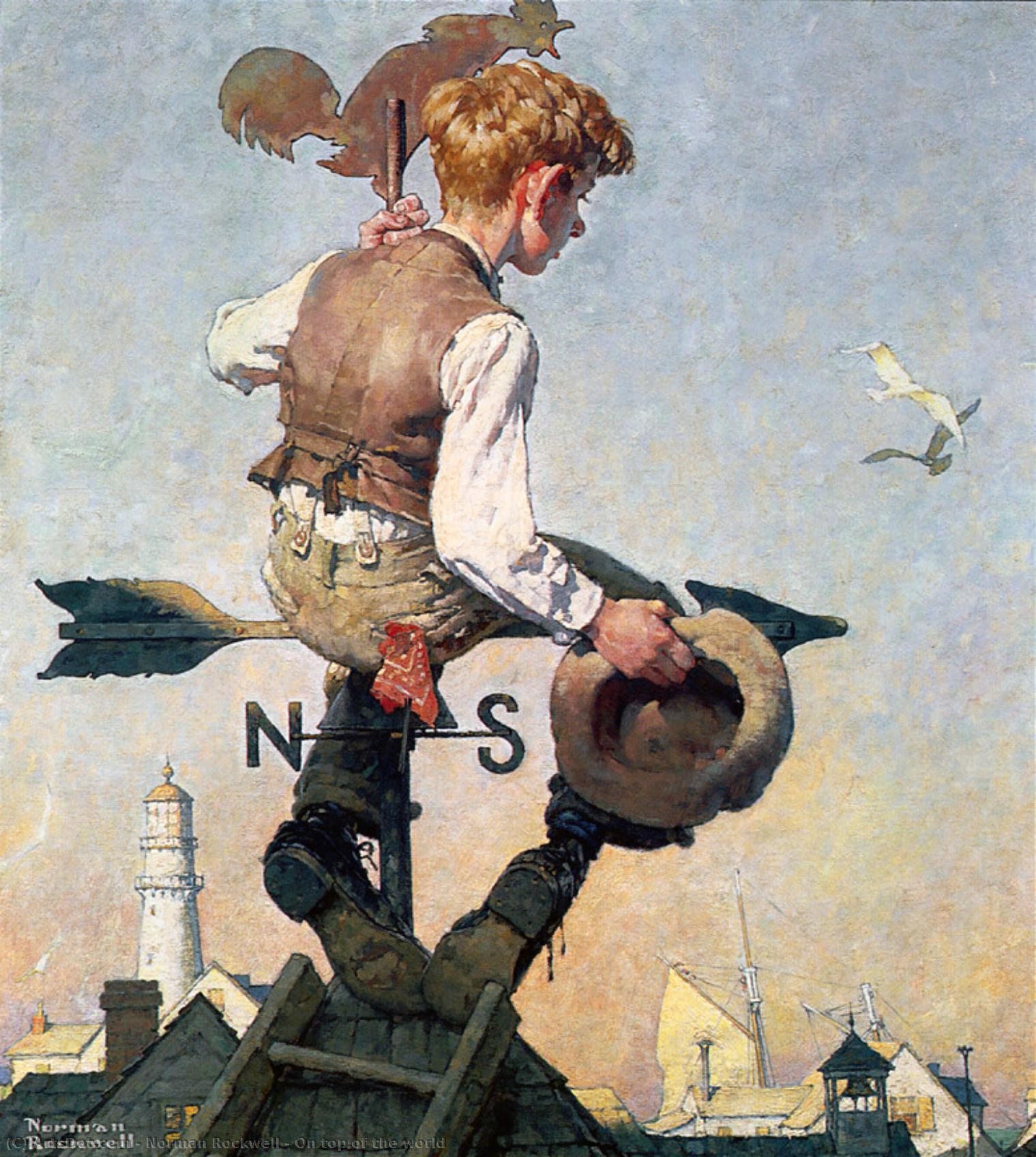 Wikioo.org - The Encyclopedia of Fine Arts - Painting, Artwork by Norman Rockwell - On top of the world