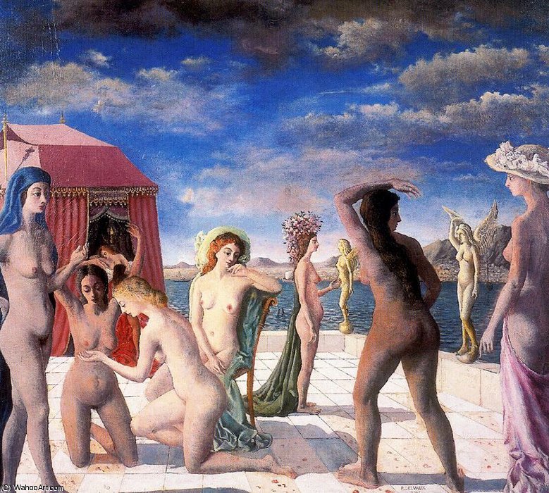 Wikioo.org – La Enciclopedia de las Bellas Artes - Pintura, Obras de arte de Paul Delvaux - sin título (7453)