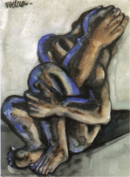Wikioo.org - Encyklopedia Sztuk Pięknych - Malarstwo, Grafika Fernando Botero Angulo - femme en pleurs