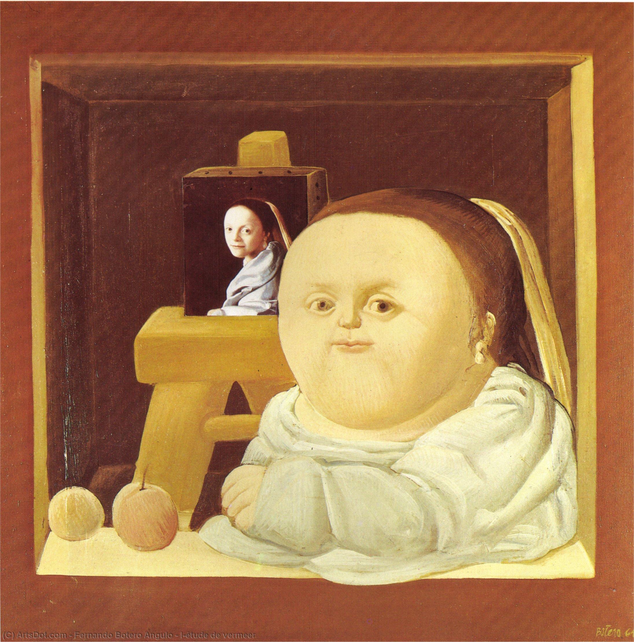 WikiOO.org - Encyclopedia of Fine Arts - Malba, Artwork Fernando Botero Angulo - l'étude de vermeer