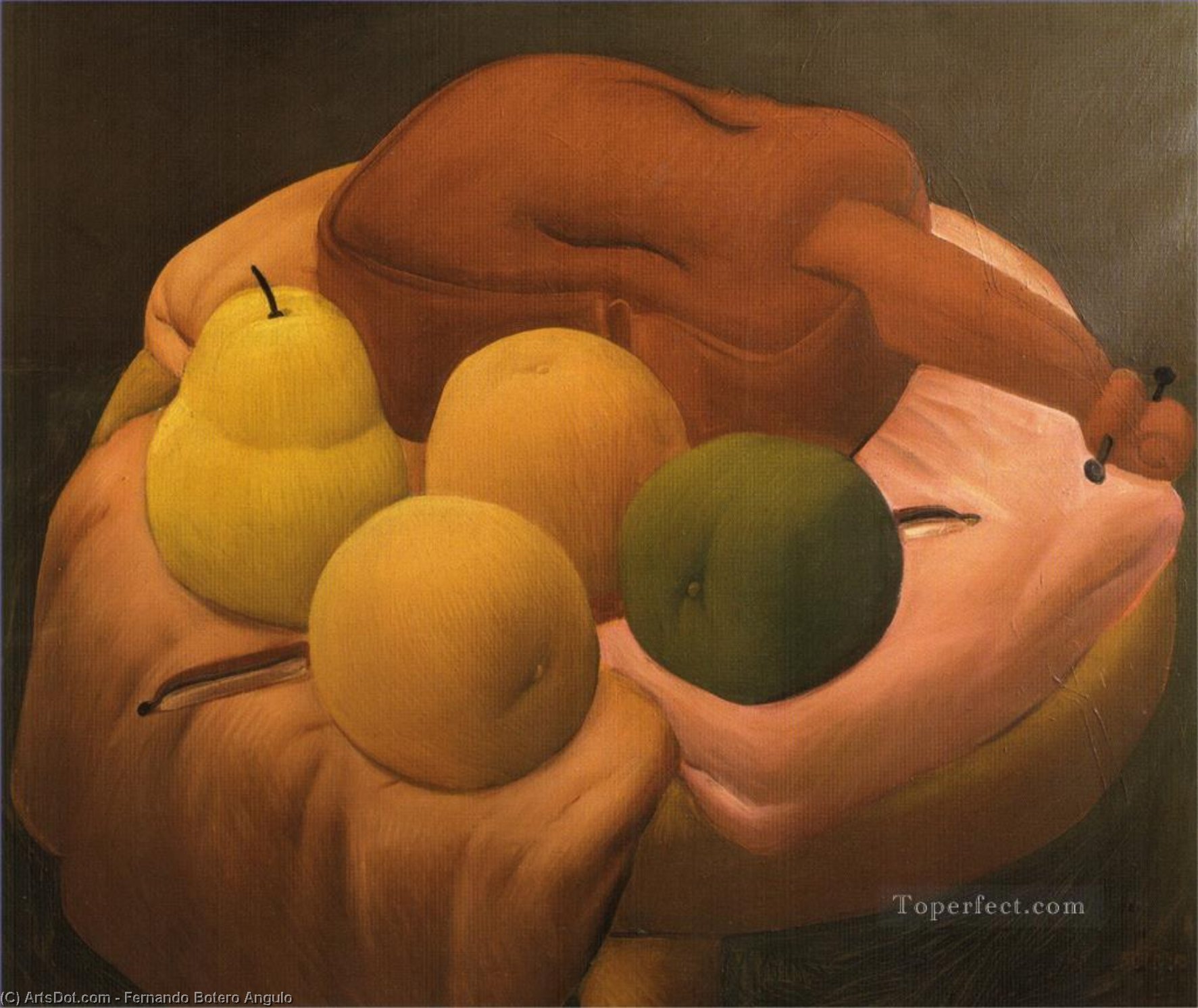 WikiOO.org - Encyclopedia of Fine Arts - Maľba, Artwork Fernando Botero Angulo - nature morte au violon