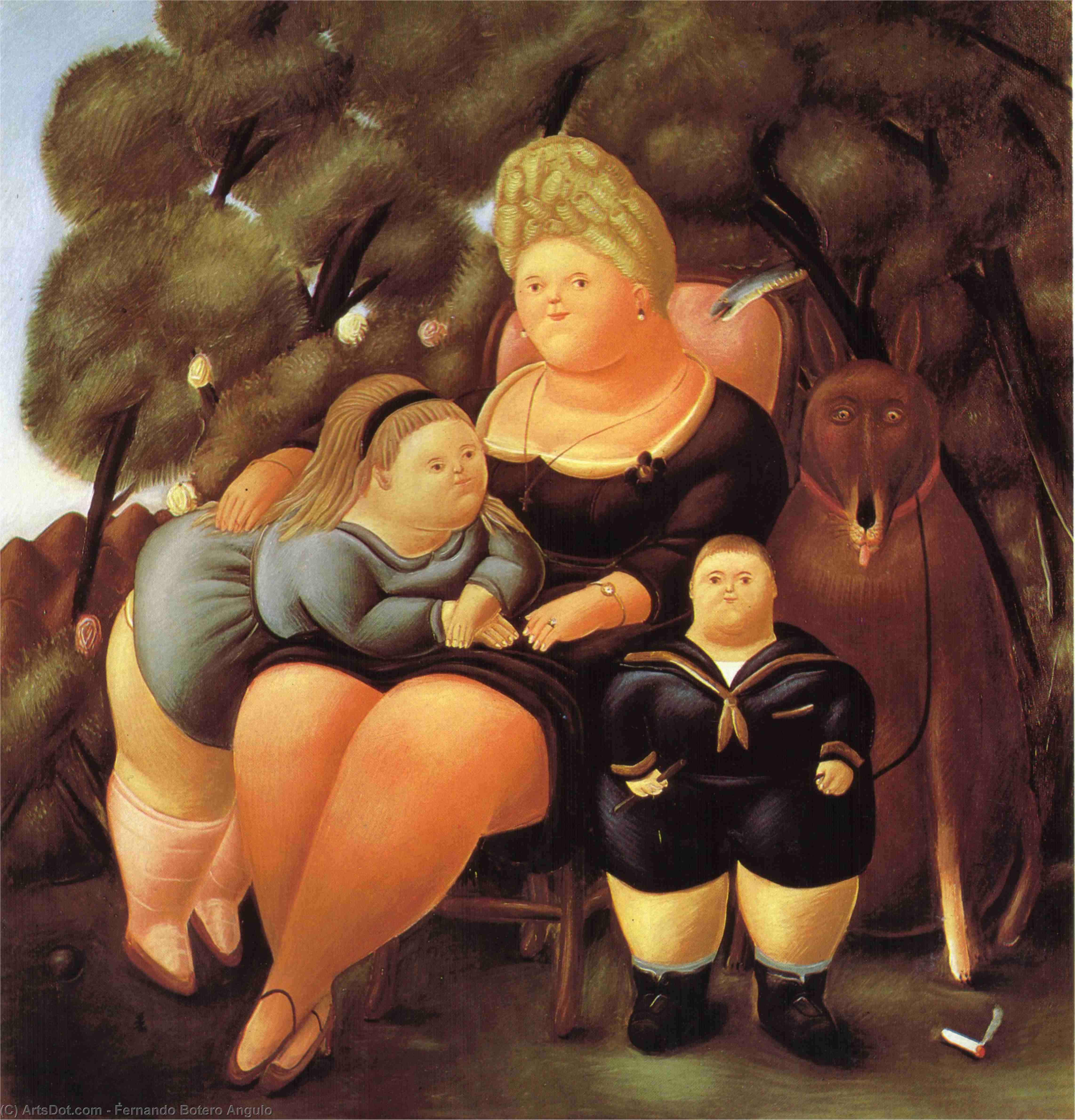 Wikioo.org – La Enciclopedia de las Bellas Artes - Pintura, Obras de arte de Fernando Botero Angulo - la famille