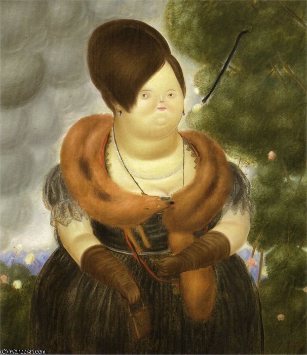 WikiOO.org - Encyclopedia of Fine Arts - Schilderen, Artwork Fernando Botero Angulo - la first lady