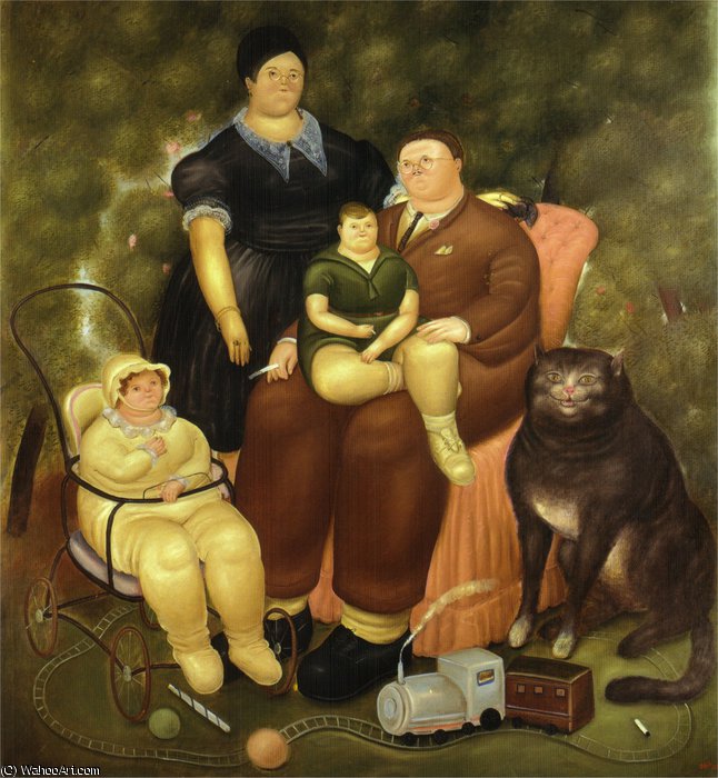 WikiOO.org - Encyclopedia of Fine Arts - Malba, Artwork Fernando Botero Angulo - scene de famille
