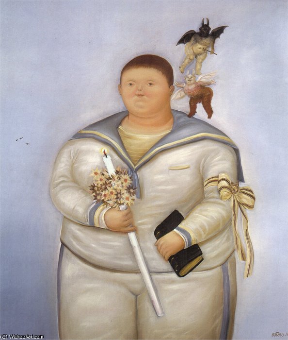 WikiOO.org - Encyclopedia of Fine Arts - Maľba, Artwork Fernando Botero Angulo - autoportrait le jour de la 1ère communion