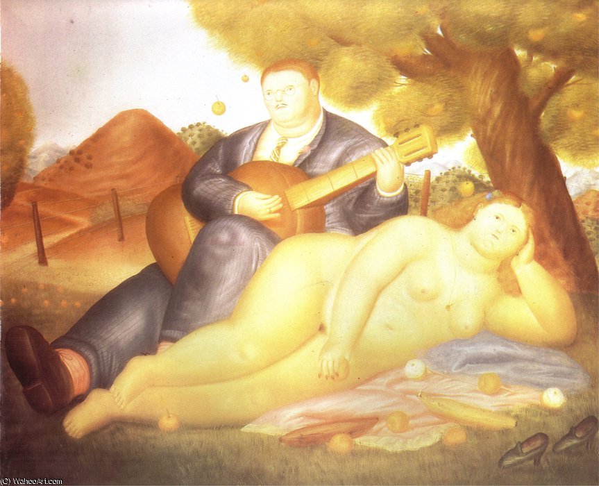 WikiOO.org - Encyclopedia of Fine Arts - Maľba, Artwork Fernando Botero Angulo - concert à la campagne