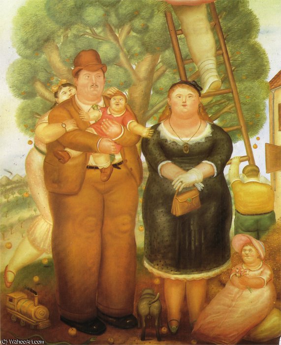 Wikioo.org - The Encyclopedia of Fine Arts - Painting, Artwork by Fernando Botero Angulo - portrait d'une famille