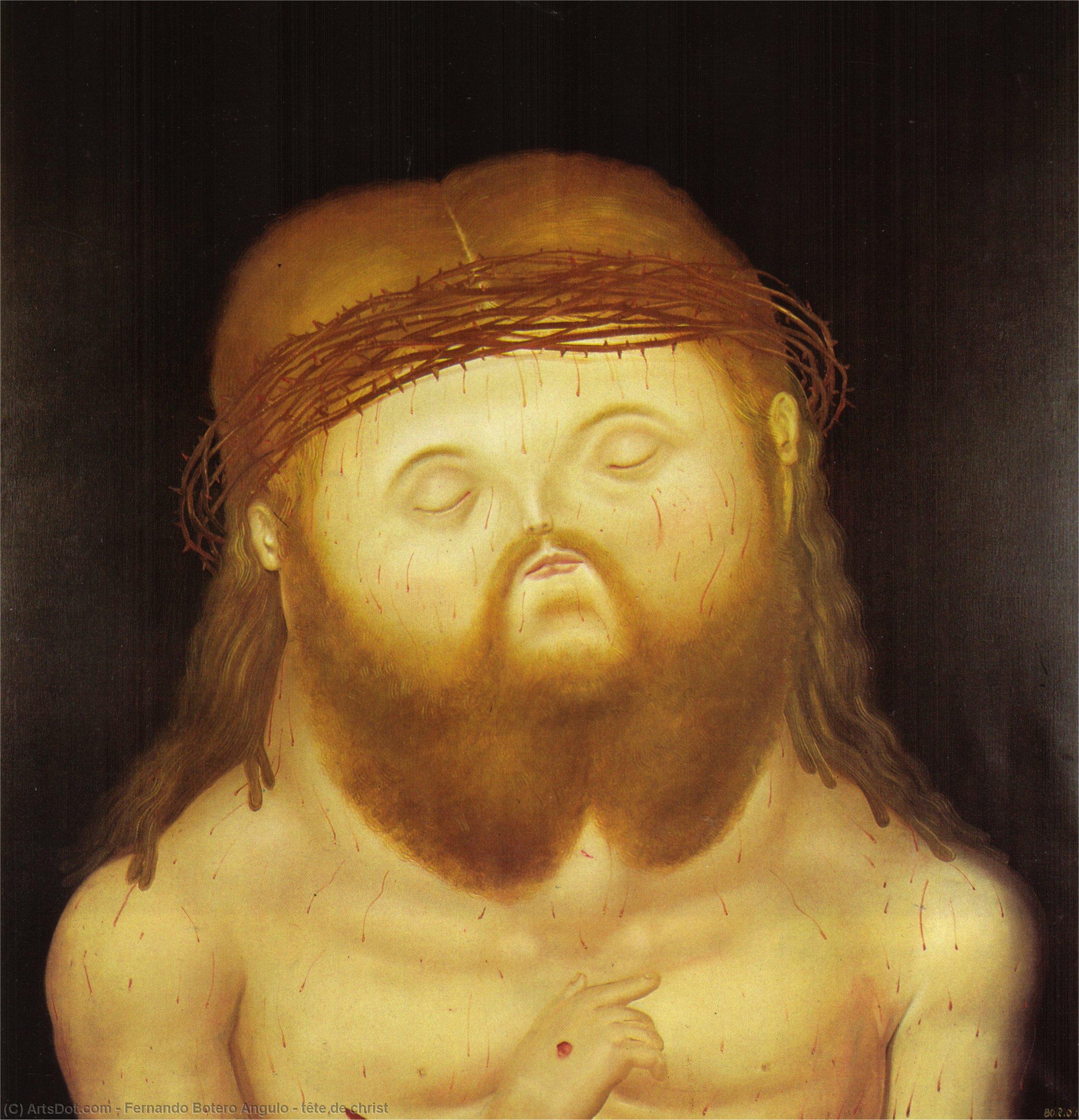 WikiOO.org - Enciklopedija likovnih umjetnosti - Slikarstvo, umjetnička djela Fernando Botero Angulo - tête de christ