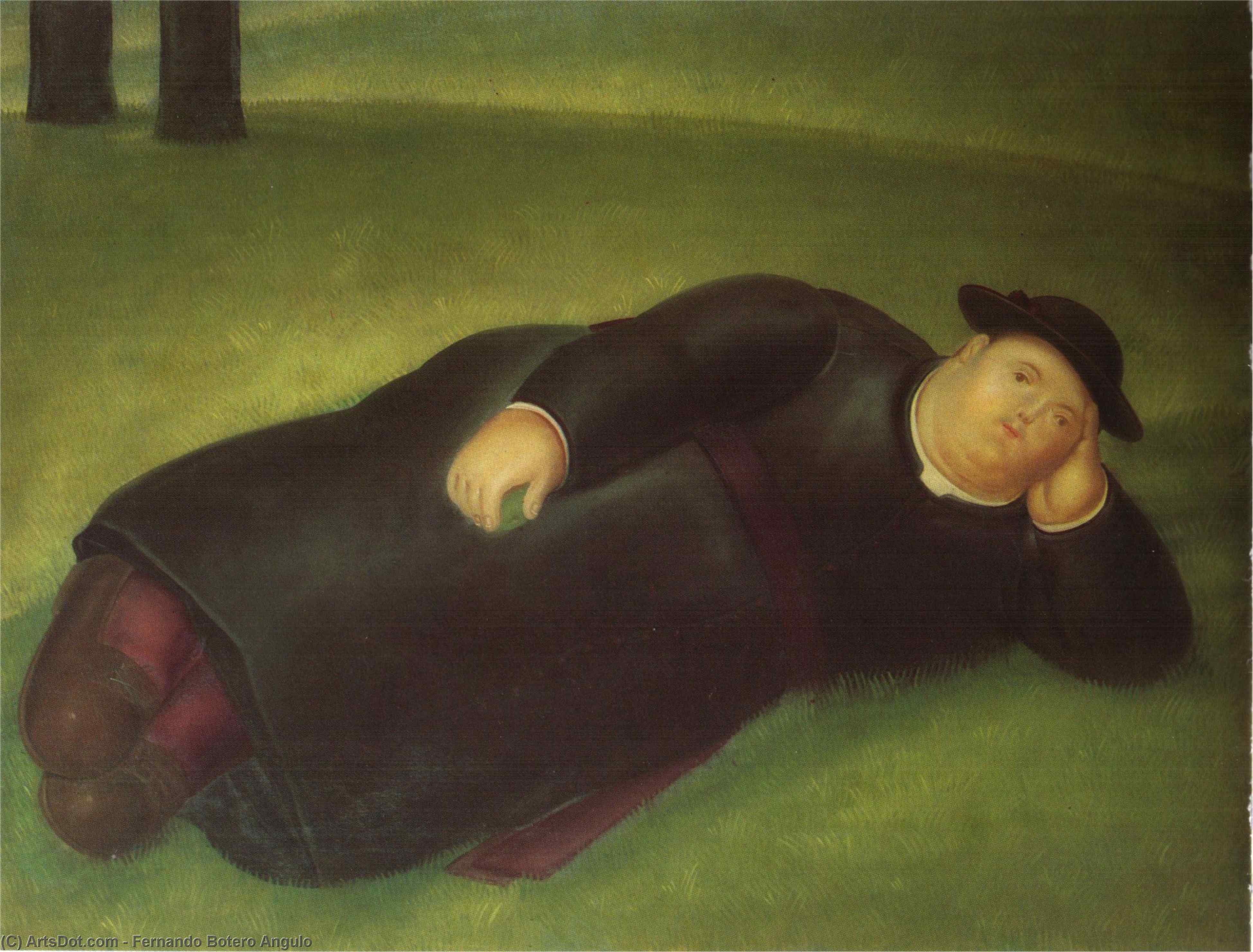 WikiOO.org - Encyclopedia of Fine Arts - Malba, Artwork Fernando Botero Angulo - prêtre allongé