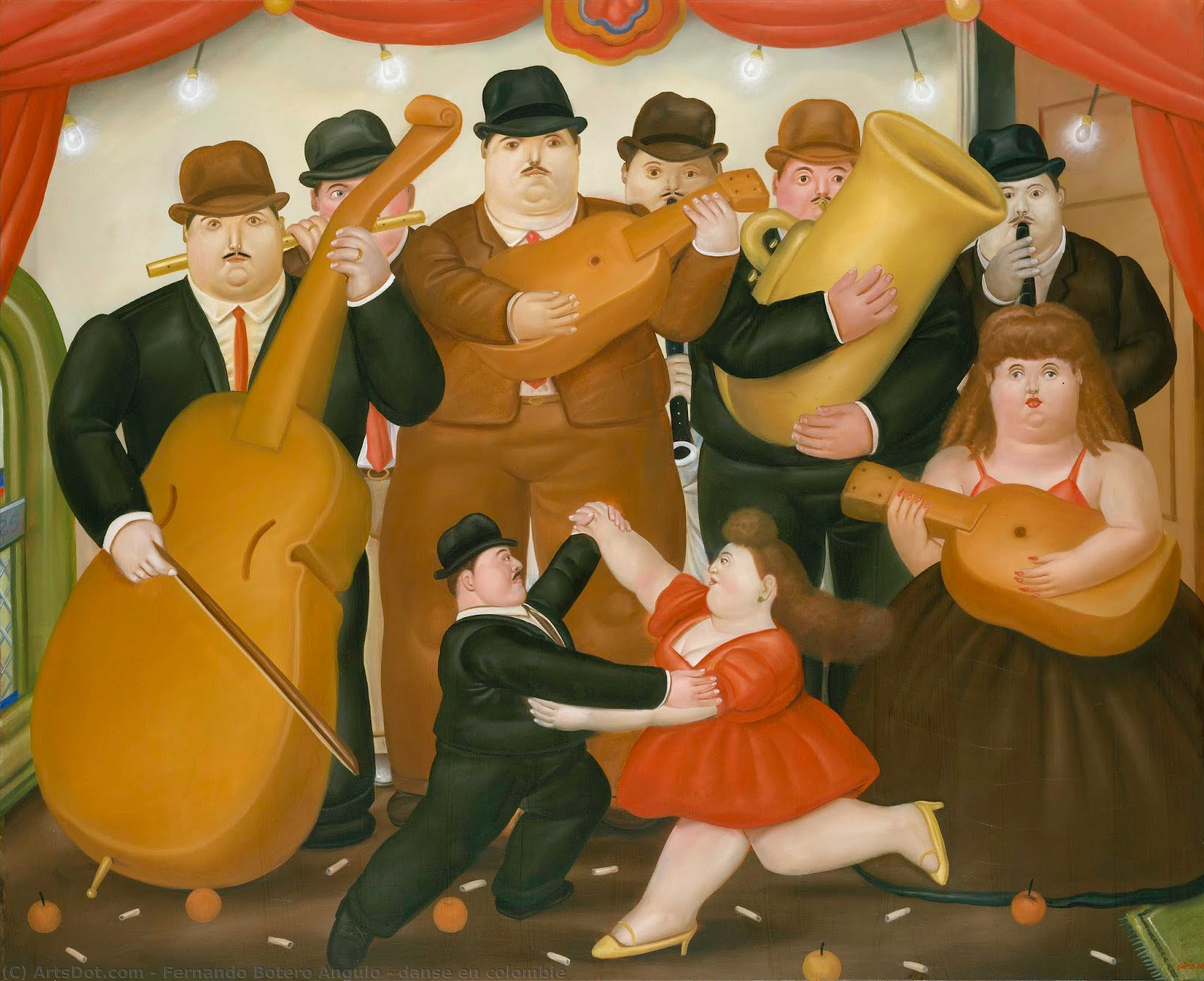 WikiOO.org - Encyclopedia of Fine Arts - Målning, konstverk Fernando Botero Angulo - danse en colombie