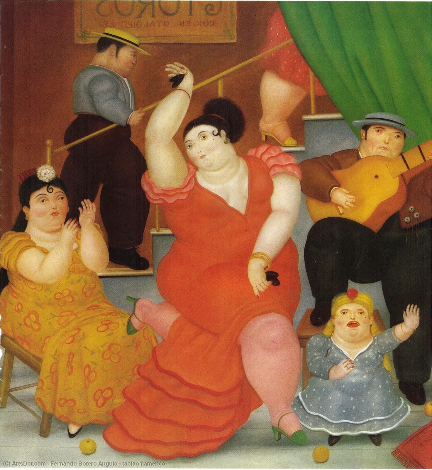 Wikioo.org - The Encyclopedia of Fine Arts - Painting, Artwork by Fernando Botero Angulo - tablao flamenco