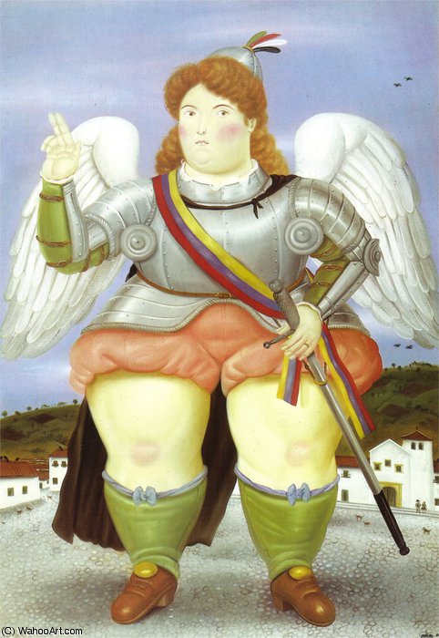 Wikioo.org – La Enciclopedia de las Bellas Artes - Pintura, Obras de arte de Fernando Botero Angulo - l santo archange gabriel
