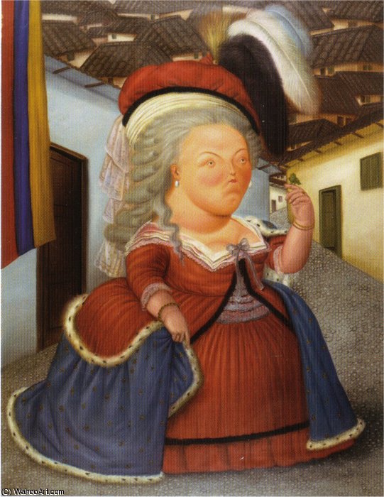 Wikioo.org - The Encyclopedia of Fine Arts - Painting, Artwork by Fernando Botero Angulo - Louis XIV et Marie-Antoinette en visite à Medellin