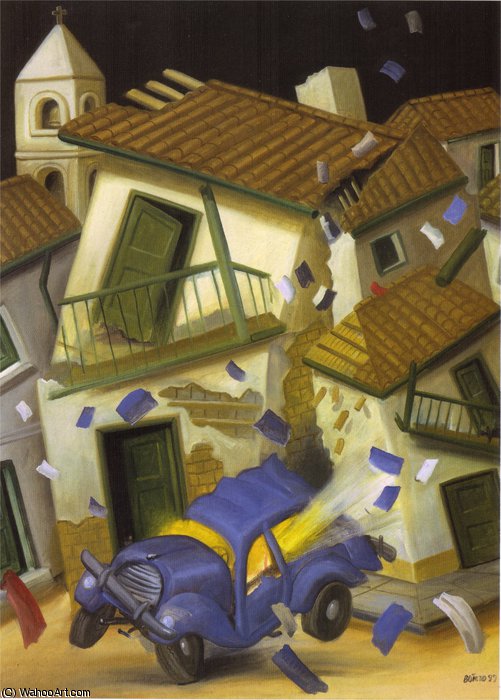 WikiOO.org - Encyclopedia of Fine Arts - Malba, Artwork Fernando Botero Angulo - voiture piégée