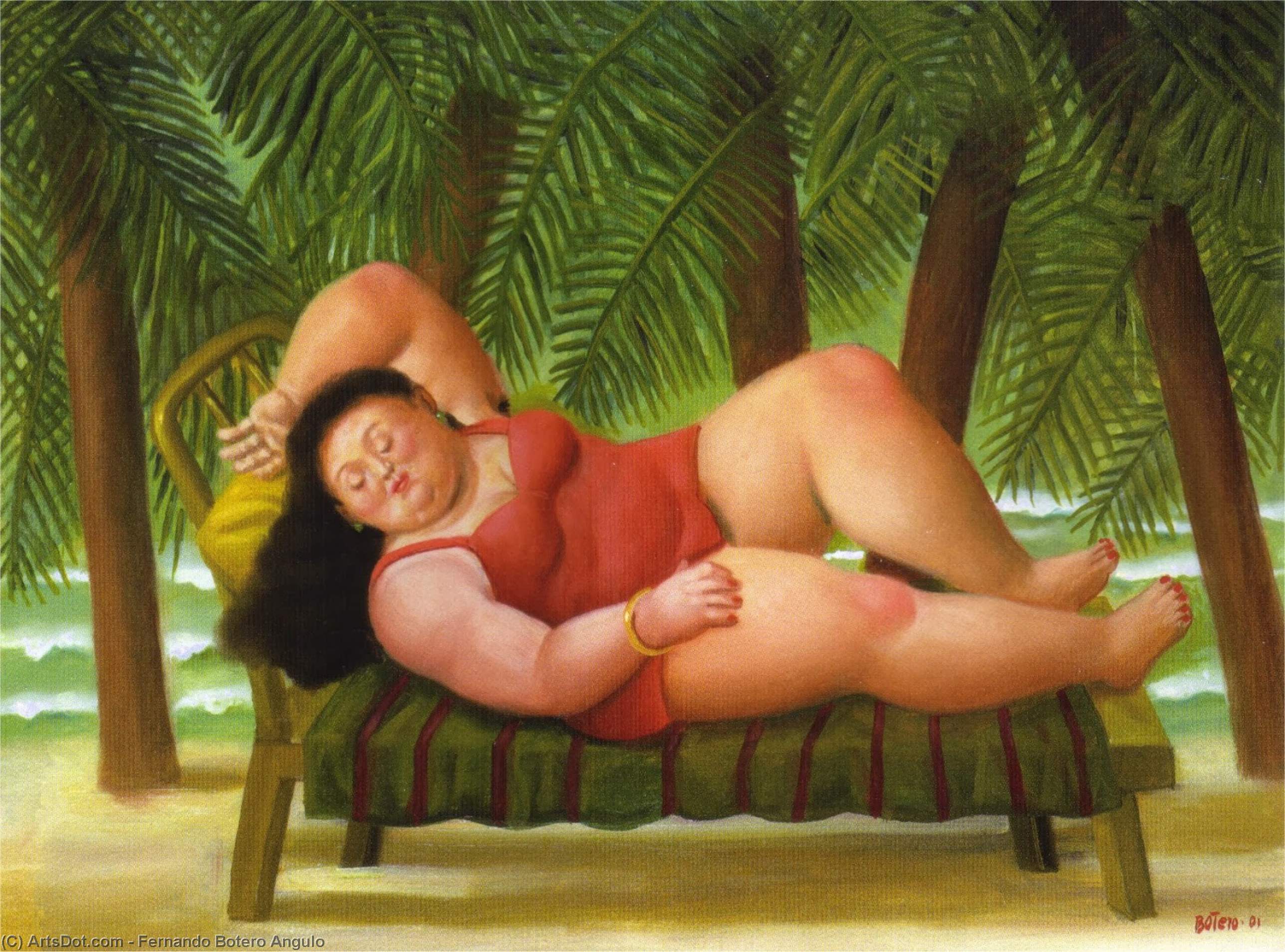 Wikioo.org - The Encyclopedia of Fine Arts - Painting, Artwork by Fernando Botero Angulo - baigneuse sur la plage