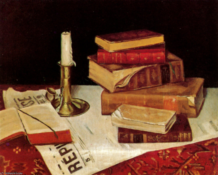 WikiOO.org - Encyclopedia of Fine Arts - Målning, konstverk Henri Matisse - Nature Morte aux livres Huile sur Toile Collection Particulière