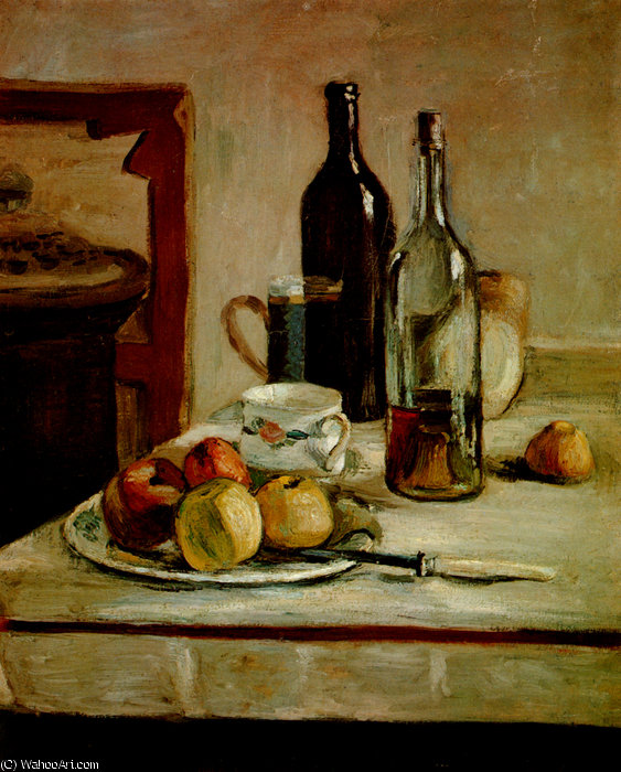 WikiOO.org - Encyclopedia of Fine Arts - Maleri, Artwork Henri Matisse - Nature morte aux deux bouteilles Huile sur Toile Collection Particulière