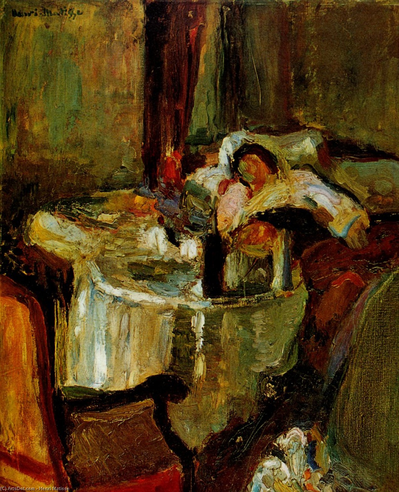 Wikioo.org – L'Enciclopedia delle Belle Arti - Pittura, Opere di Henri Matisse - La Chambre de la malade un Ajaccio Olio sur Tela Baltimora Museo di Arti
