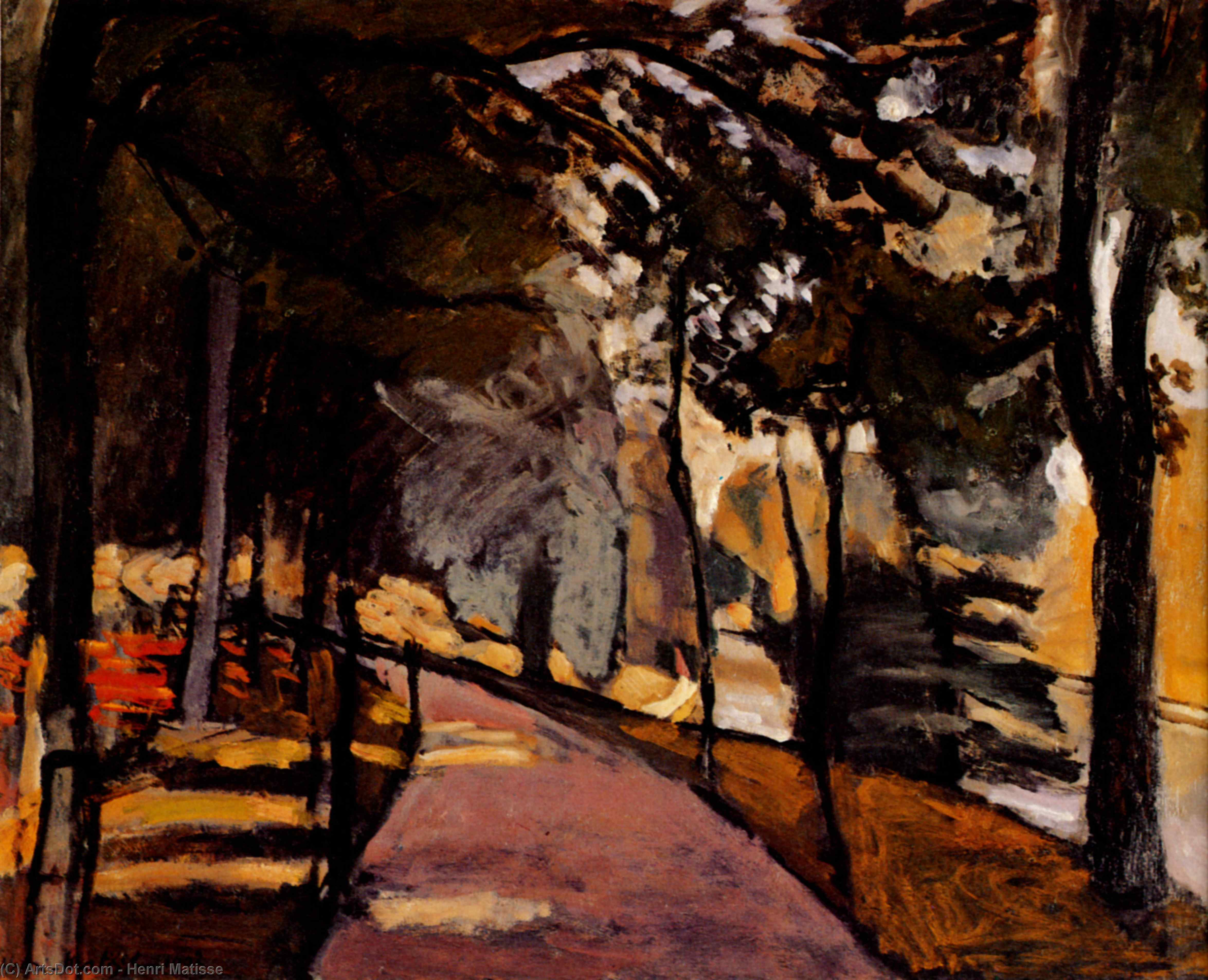 Wikioo.org - สารานุกรมวิจิตรศิลป์ - จิตรกรรม Henri Matisse - Sentier, Bois de Boulogne Huile sur Toile - (65x81)