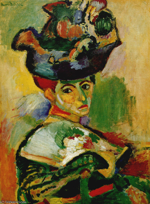 WikiOO.org - Εγκυκλοπαίδεια Καλών Τεχνών - Ζωγραφική, έργα τέχνης Henri Matisse - Femme au chapeau Huile sur Toile Collection Particulière