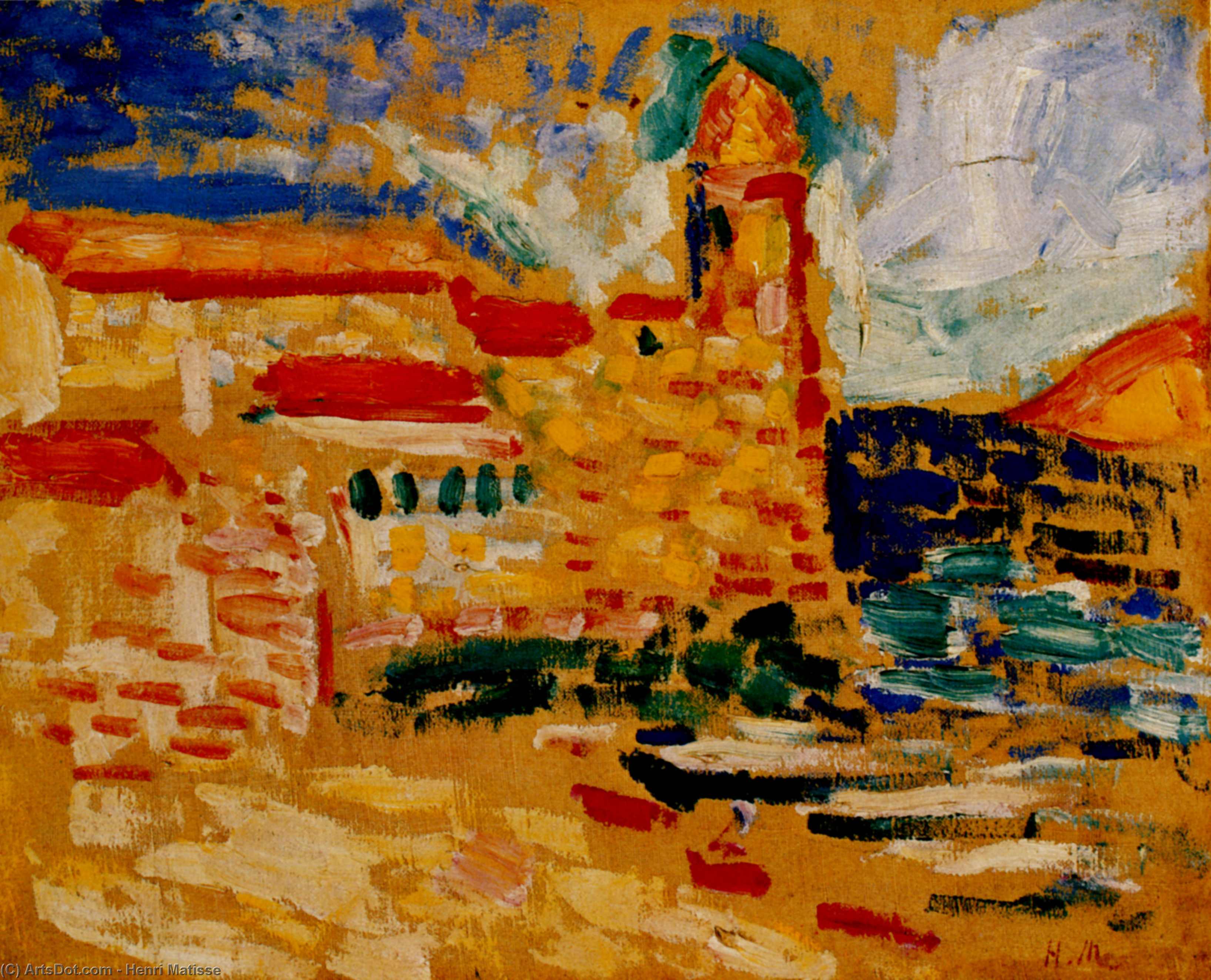 WikiOO.org - Encyclopedia of Fine Arts - Malba, Artwork Henri Matisse - Vue de Collioure, le Clocher Collection Kate Steichen