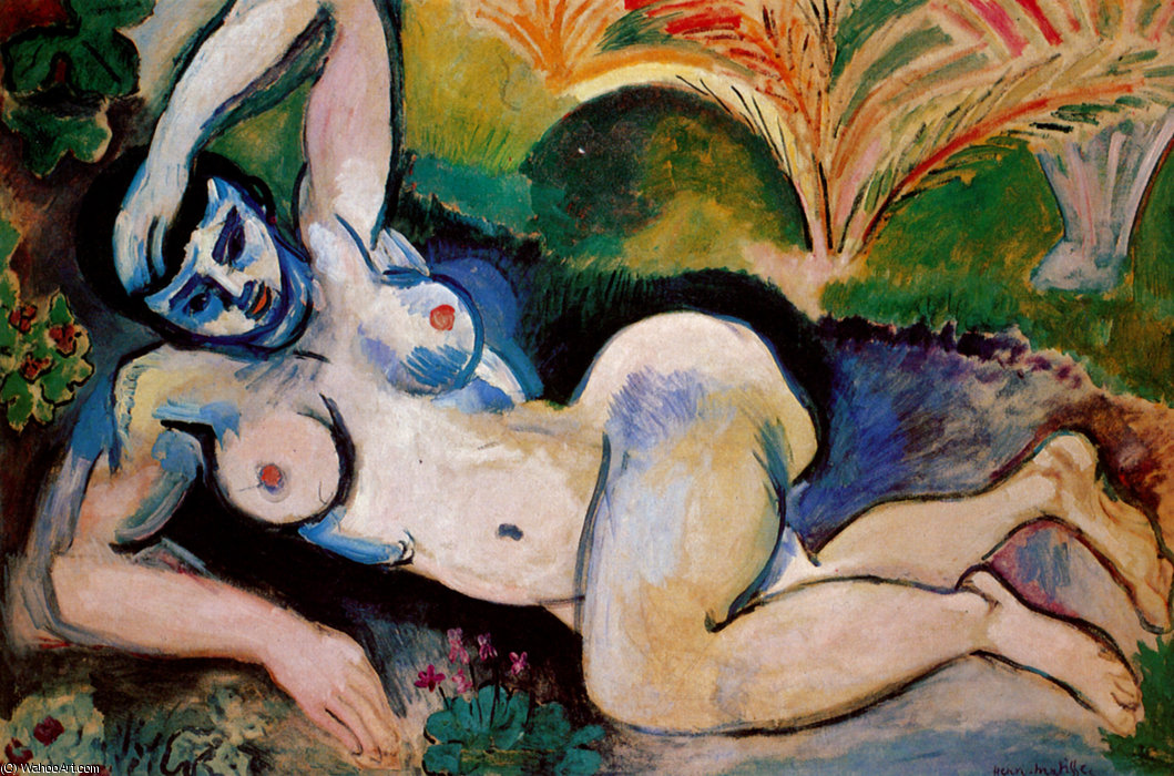 Wikioo.org - The Encyclopedia of Fine Arts - Painting, Artwork by Henri Matisse - Nu Bleu ou Souvenir de Biskra Huile sur Toile Baltimore, Museum of Art