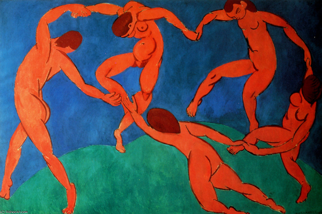 Wikoo.org - موسوعة الفنون الجميلة - اللوحة، العمل الفني Henri Matisse - La Danse Huile sur Toile St Petersbourg, museum of the Hermitage