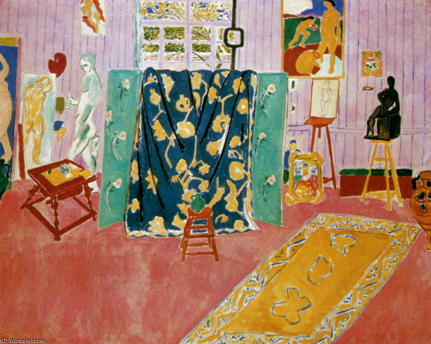 Wikoo.org - موسوعة الفنون الجميلة - اللوحة، العمل الفني Henri Matisse - L'Atelier rose Huile sur Toile - (179)