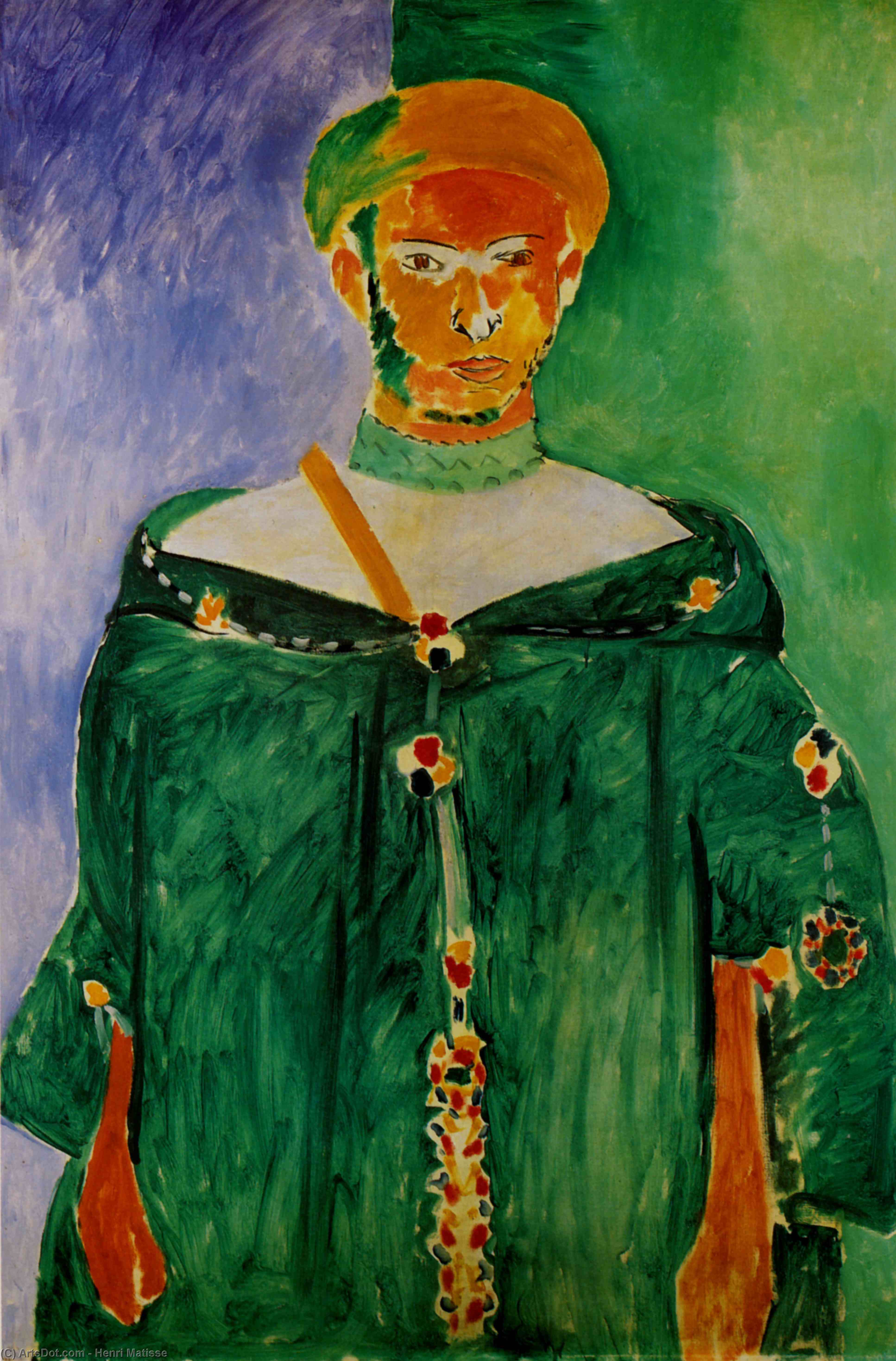 Wikoo.org - موسوعة الفنون الجميلة - اللوحة، العمل الفني Henri Matisse - le Rifain debout Huile sur Toile - (145x96)