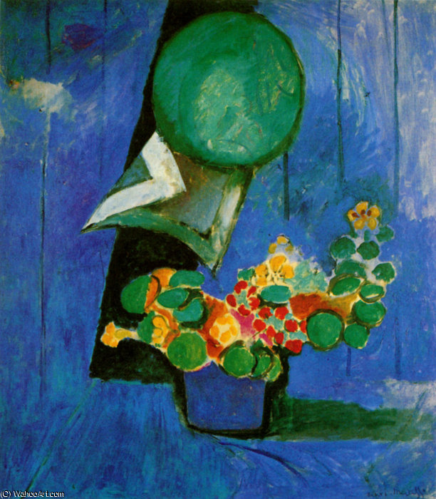 Wikioo.org - The Encyclopedia of Fine Arts - Painting, Artwork by Henri Matisse - Fleurs et céramique Huile sur Toile - (93.5x82)