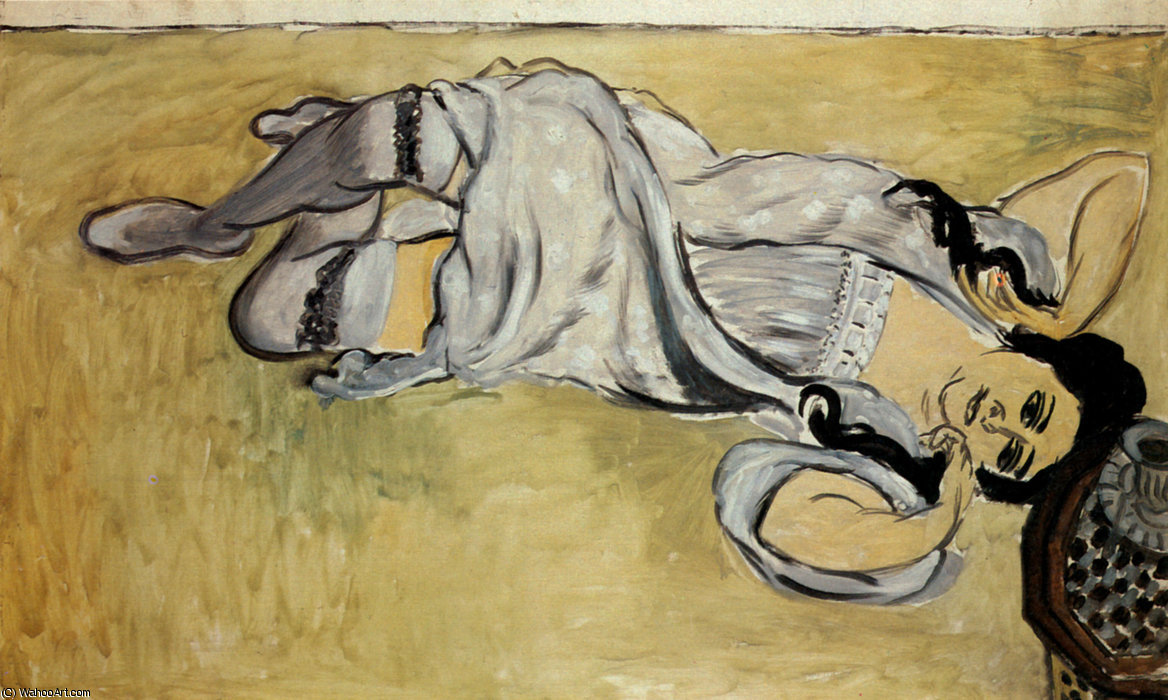 WikiOO.org - Encyclopedia of Fine Arts - Malba, Artwork Henri Matisse - Laurette à la tasse à café Huile sur Toile Collection Particulière