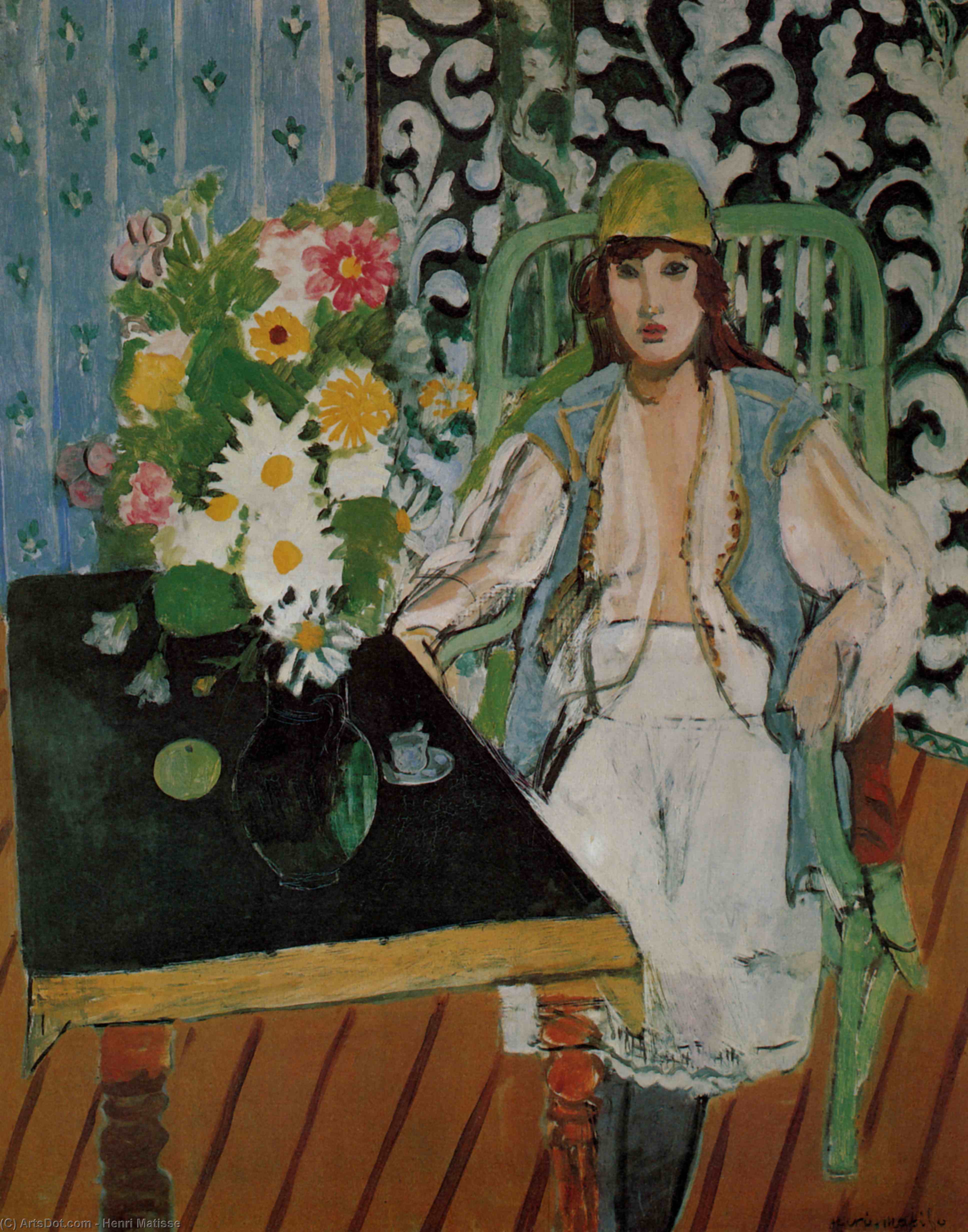 WikiOO.org - Εγκυκλοπαίδεια Καλών Τεχνών - Ζωγραφική, έργα τέχνης Henri Matisse - La Table noire Huile sur Toile Suisse, Collection Particulière