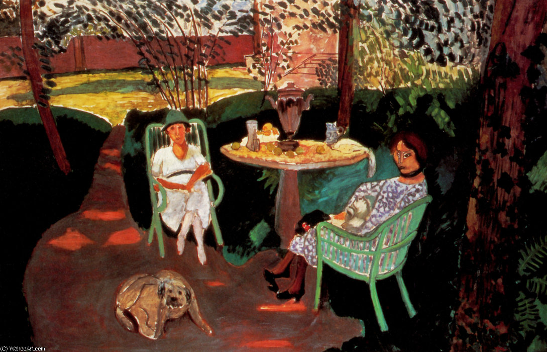 WikiOO.org - Enciklopedija dailės - Tapyba, meno kuriniai Henri Matisse - Le thé dans le jardin Huile sur Toile Los Angeles, Museum of Art