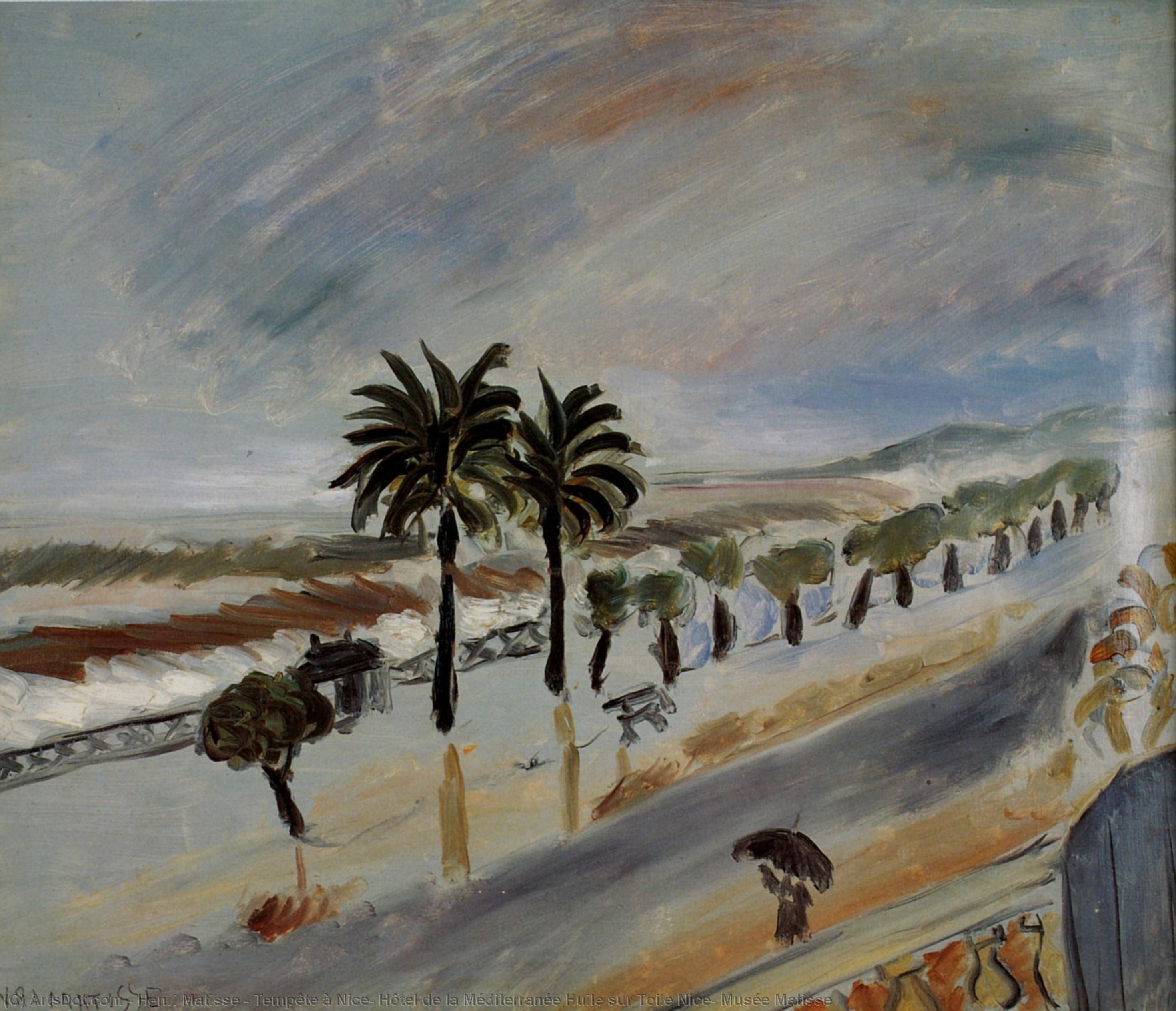 WikiOO.org - Encyclopedia of Fine Arts - Målning, konstverk Henri Matisse - Tempête à Nice, Hôtel de la Méditerranée Huile sur Toile Nice, Musée Matisse