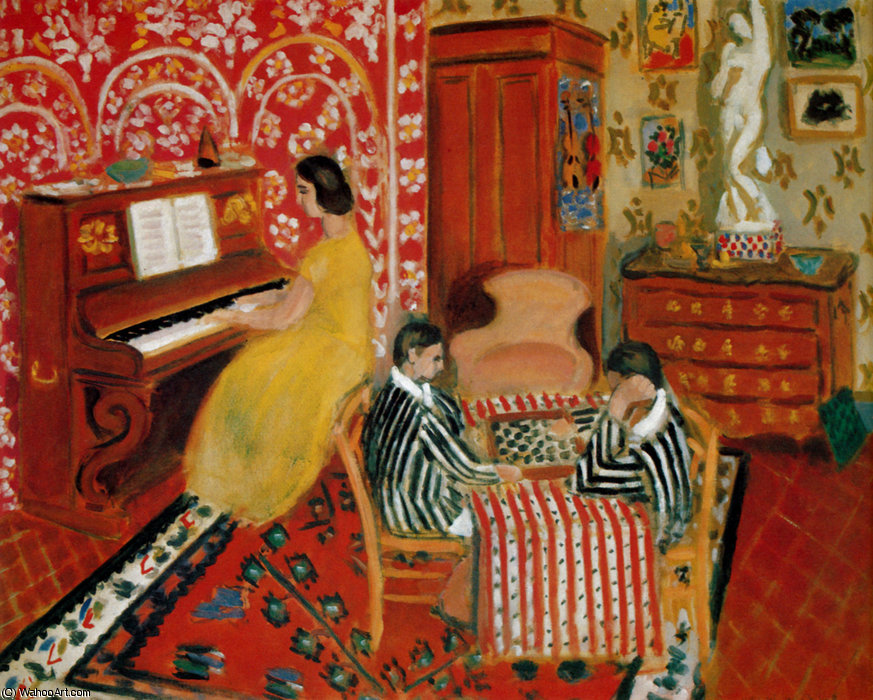 Wikoo.org - موسوعة الفنون الجميلة - اللوحة، العمل الفني Henri Matisse - La partie de dames Huile sur Toile Washington, National Gallery of Art