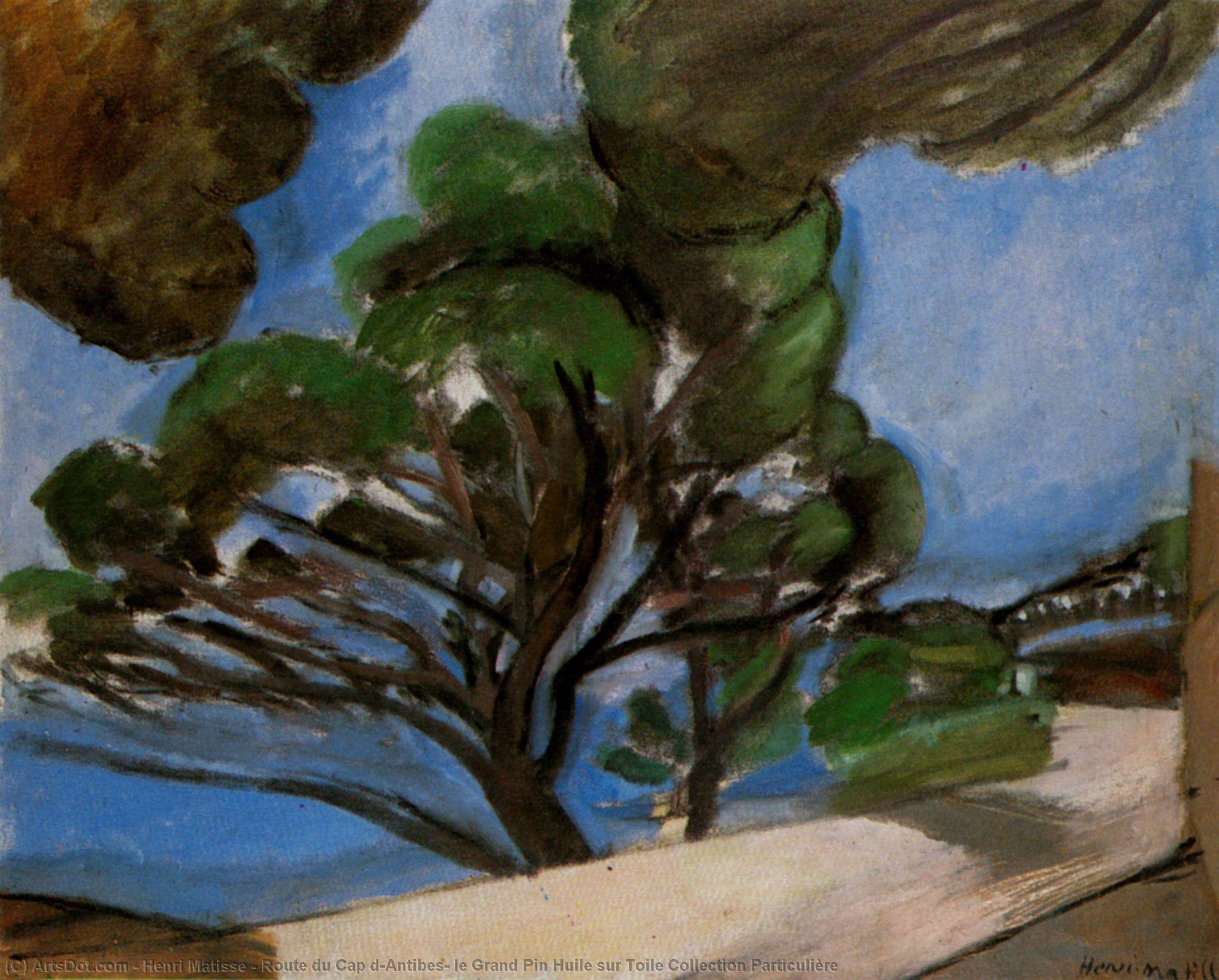 Wikioo.org - The Encyclopedia of Fine Arts - Painting, Artwork by Henri Matisse - Route du Cap d'Antibes, le Grand Pin Huile sur Toile Collection Particulière